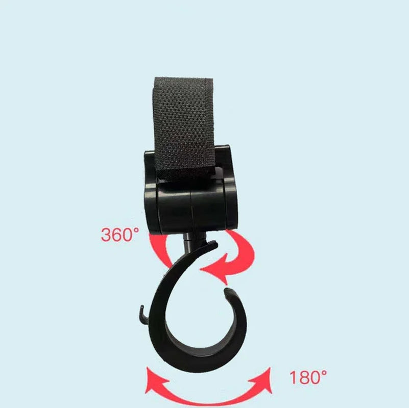 Baby Stroller Hooks Clips - Zinc Alloy Multifunctional Hooks 361-Degree Rotating Firm Non-Slip Stroller Hook for Buggy Baby Carrier Bike Bicycle Car Headrest
