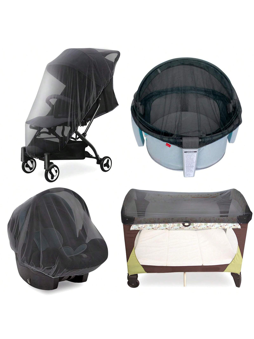 Portable & Durable Baby Mosquito Net – Fits Strollers, Bassinets, Cribs & Travel Cots, Lightweight Insect Protection for Infants