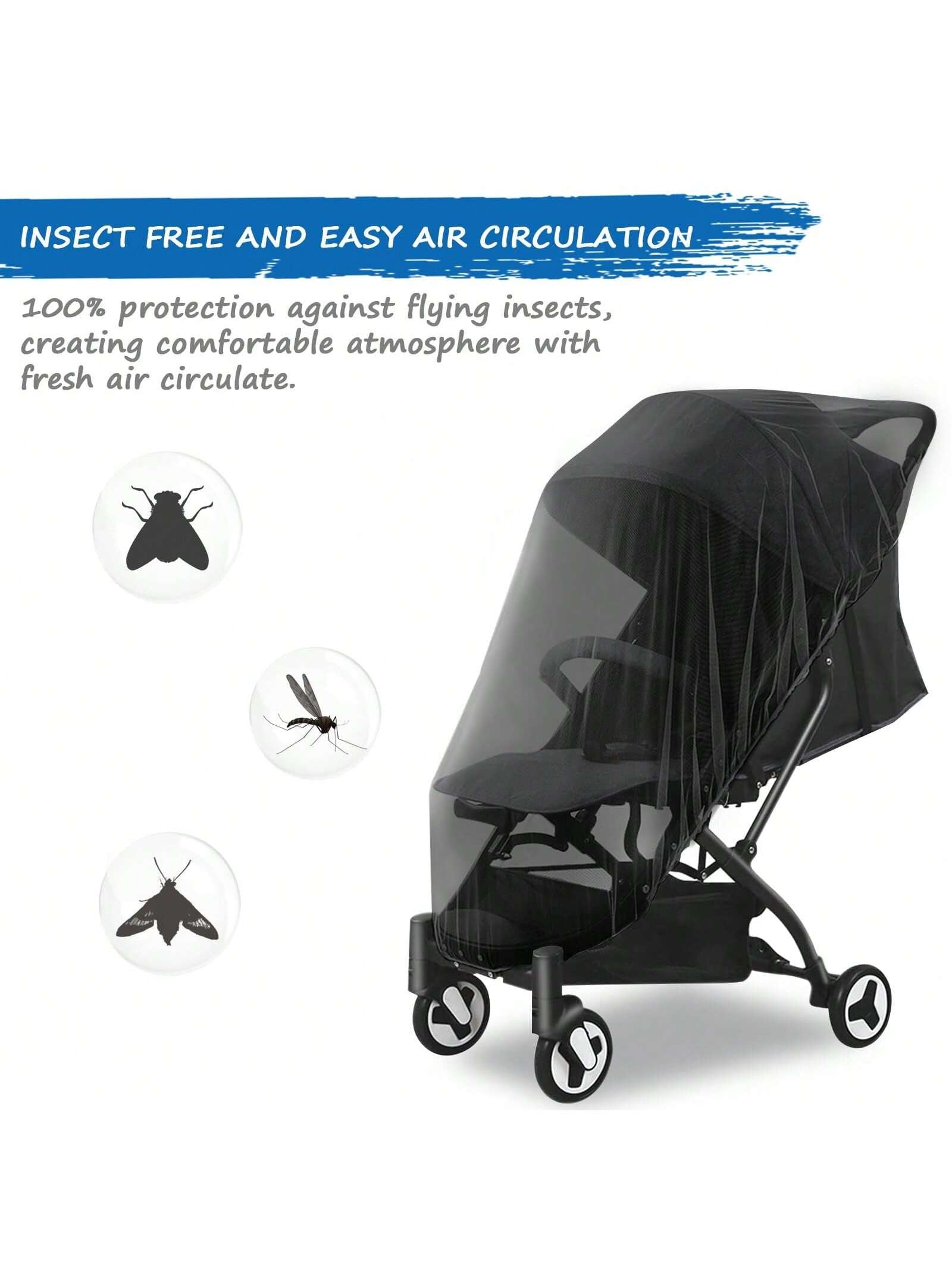 Portable & Durable Baby Mosquito Net – Fits Strollers, Bassinets, Cribs & Travel Cots, Lightweight Insect Protection for Infants