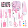 Baby Brush and Comb Grooming Kit, 21 in 1 Safety Newborn Nursery Care Set with Electric Nail Trimmer - Pink