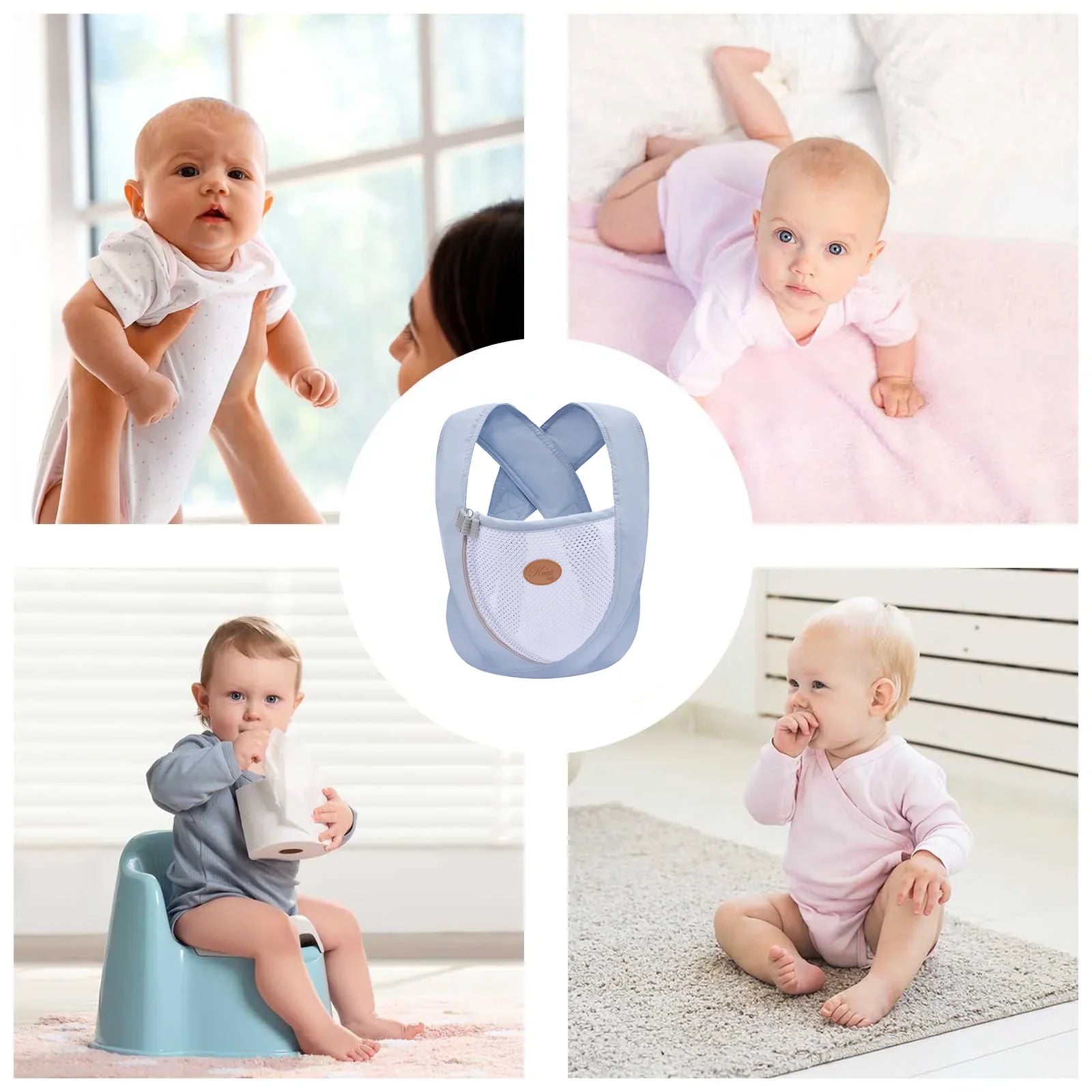 Baby Carrier Newborn to Toddler,4-In-1 Baby Ergonomic and Cozy Adjustable Lightweight Infant Carrier,Newborn Baby Carrier for 8-32 Lbs,Blue