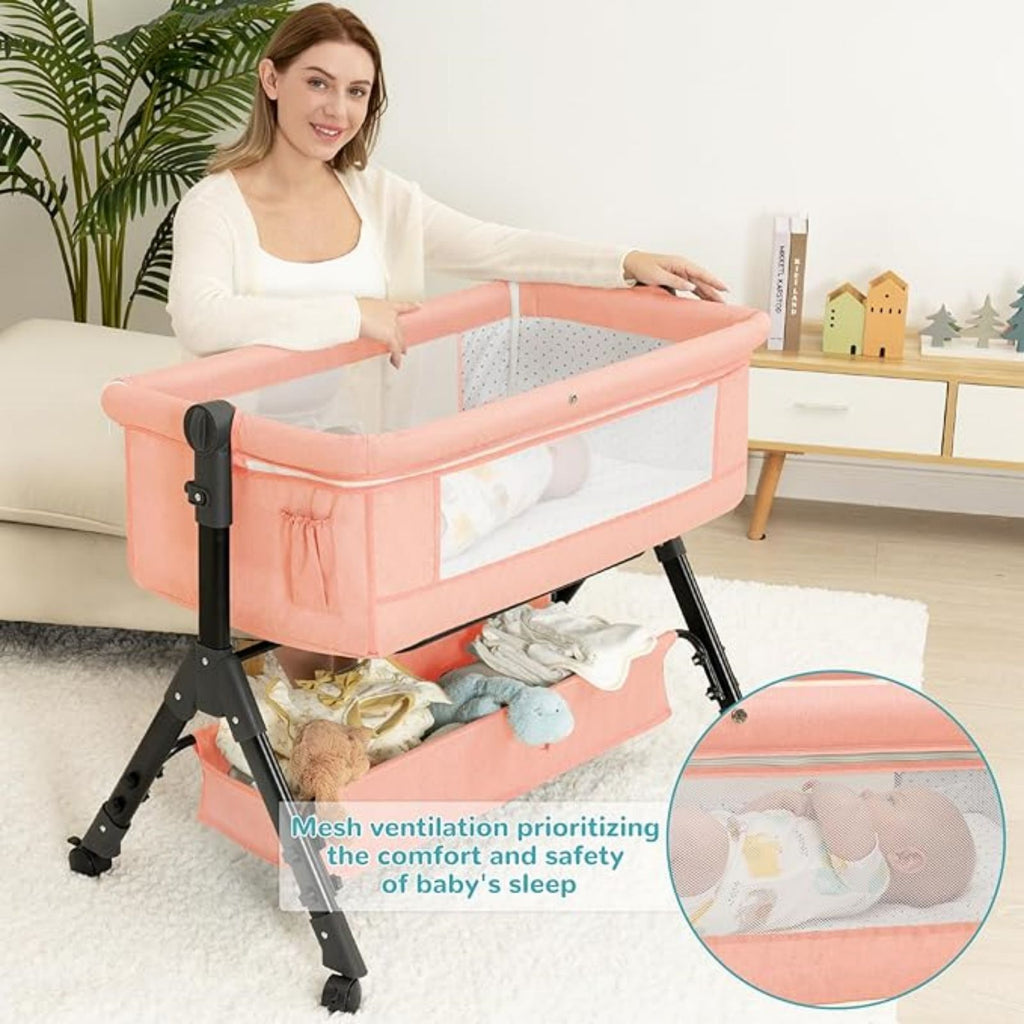3 in 1 Baby Bassinet, Bedside Sleeper, & Playpen, Easy Folding Portable Crib
