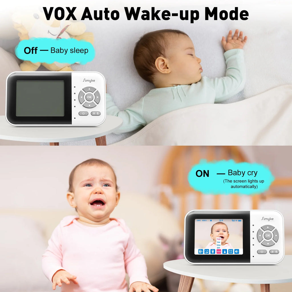 Dual Camera Video Baby Monitor, 2.8" LCD, Wireless, Night Vision, 2-Way Audio, App Access, 1200Ft Range, Feeding Timer, Temperature Sensor, Portable for Home Use