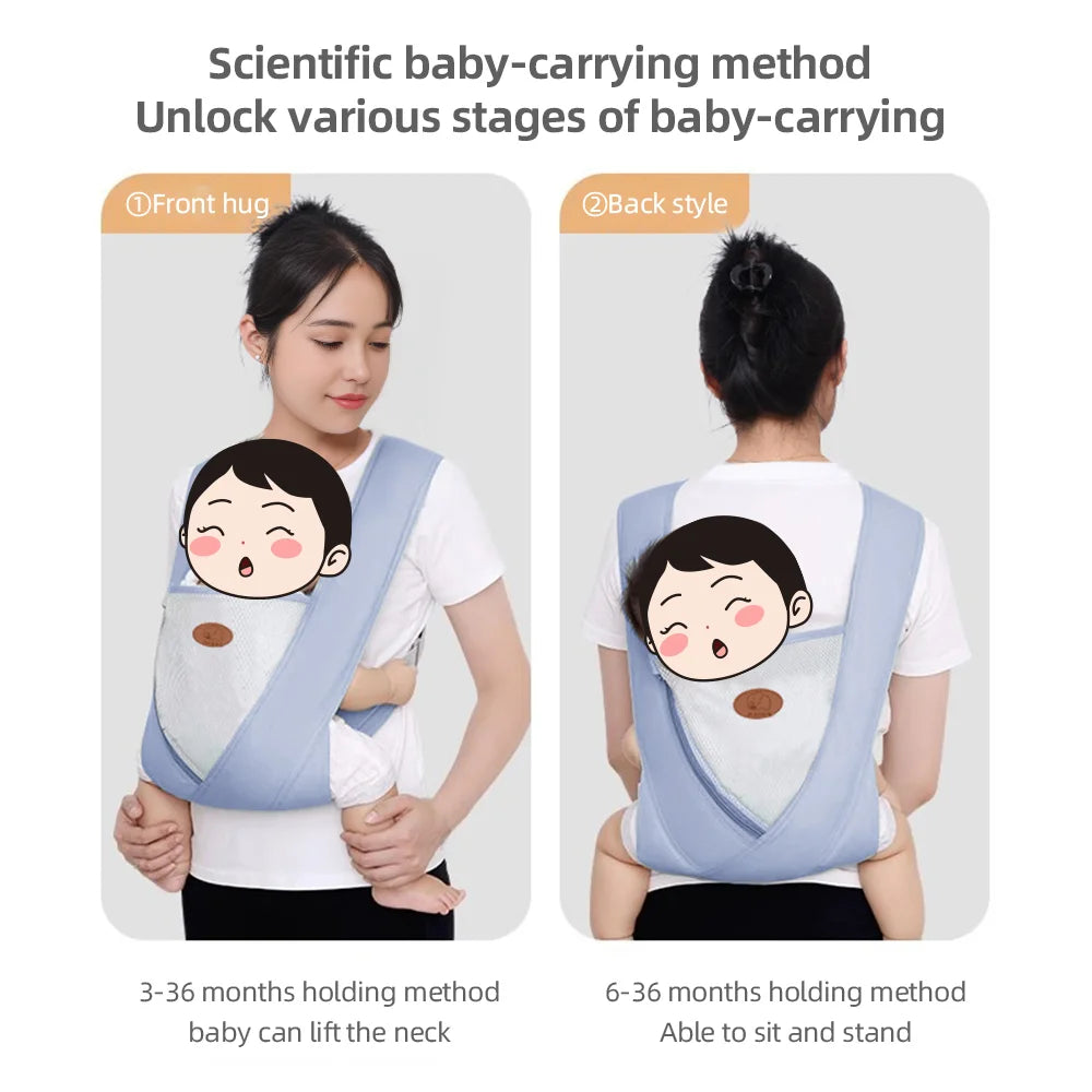 Baby Carrier Newborn to Toddler,4-In-1 Baby Ergonomic and Cozy Adjustable Lightweight Infant Carrier,Newborn Baby Carrier for 8-32 Lbs,Blue