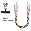 Fashionable Mobile Phone 2 in 1 Lanyard PD240W C to C Charging Cable Zinc Alloy Lock More Convenient and Safer for Mobile Phone