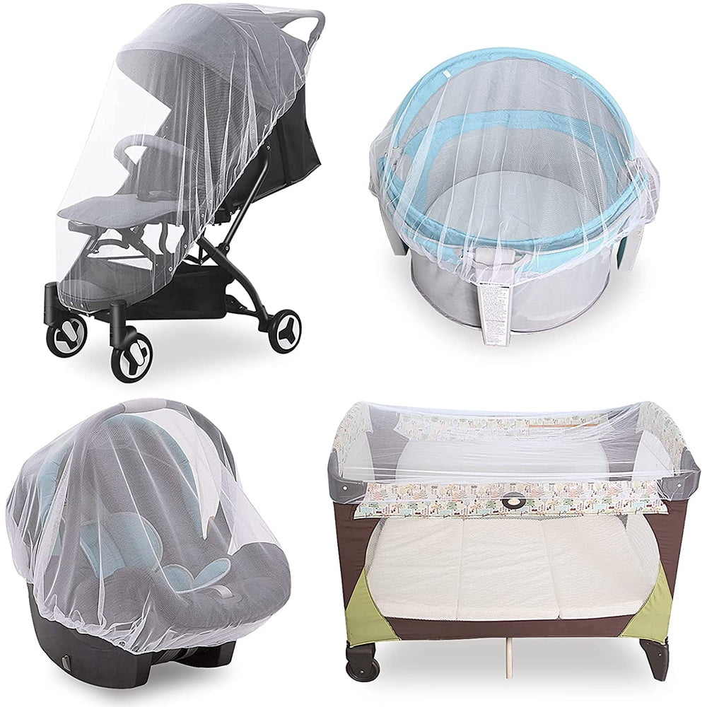 Baby Mosquito Net for Stroller Bug Protection Mesh Cover, White