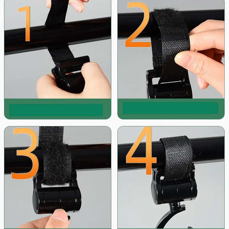 Baby Stroller Hooks Clips - Zinc Alloy Multifunctional Hooks 361-Degree Rotating Firm Non-Slip Stroller Hook for Buggy Baby Carrier Bike Bicycle Car Headrest