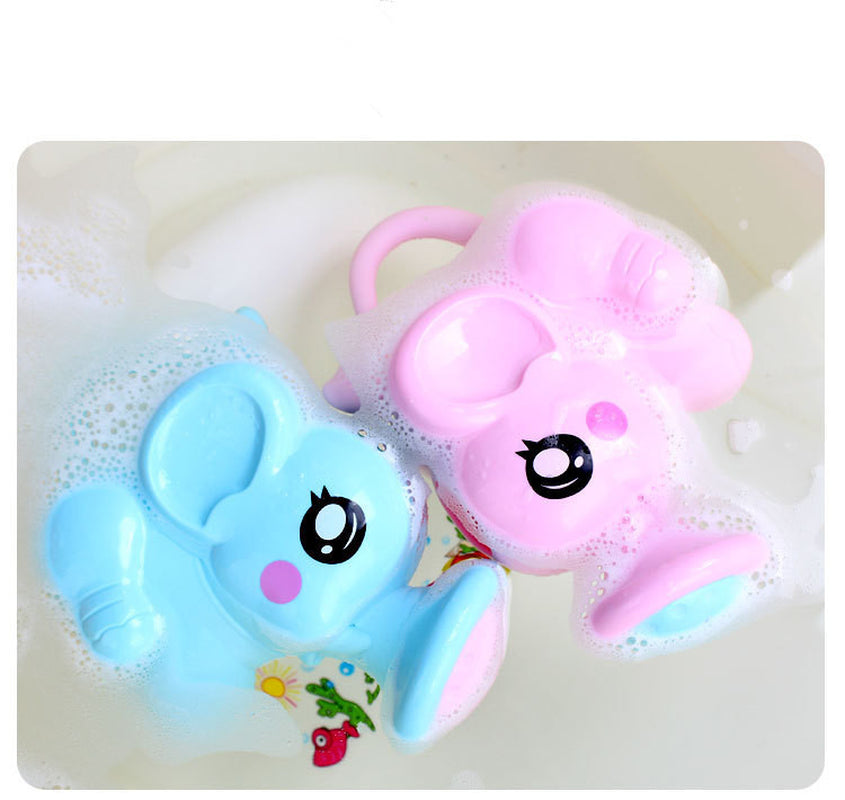 Baby Bath Toys Lovely Plastic Elephant Shape Water Spray for Baby Shower Swimming Toys Kids Gift Storage Mesh Bag Baby Kids Toy