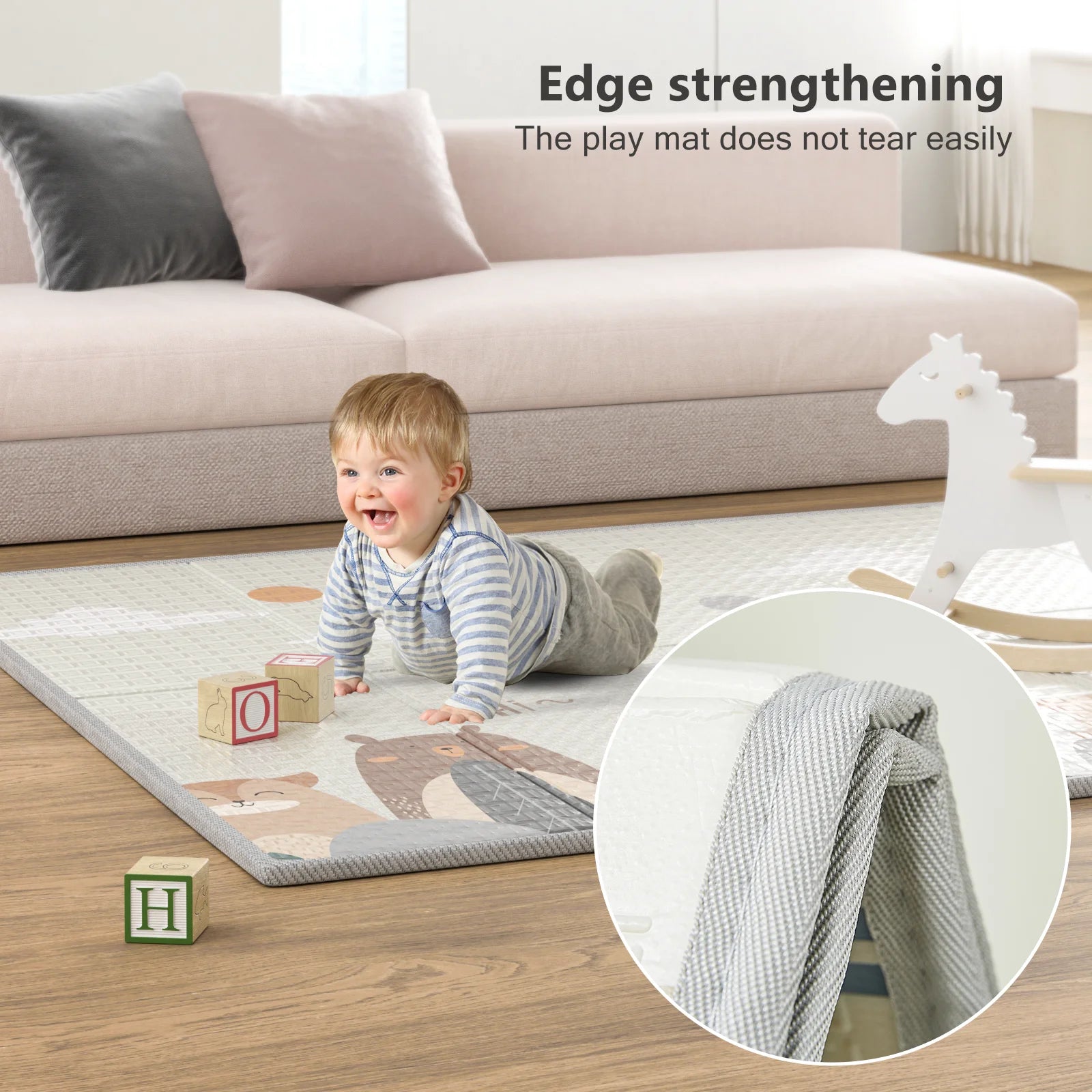 Baby Play Mat,Fabric Play Mat for Baby,59X71Inch Baby Playmat for Floor