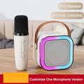 K12 KTV Karaoke Microphone Speaker Wireless Bluetooth Lecture Meeting Voice Box Mini Colorful Lights Audio Long Standby