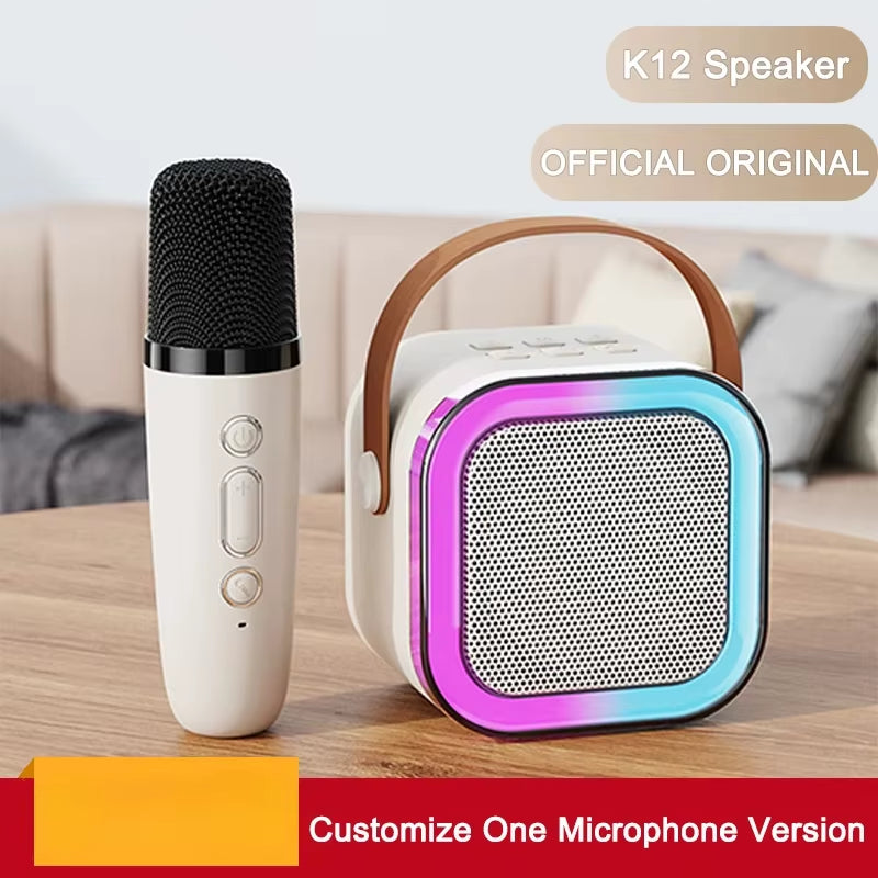 K12 KTV Karaoke Microphone Speaker Wireless Bluetooth Lecture Meeting Voice Box Mini Colorful Lights Audio Long Standby
