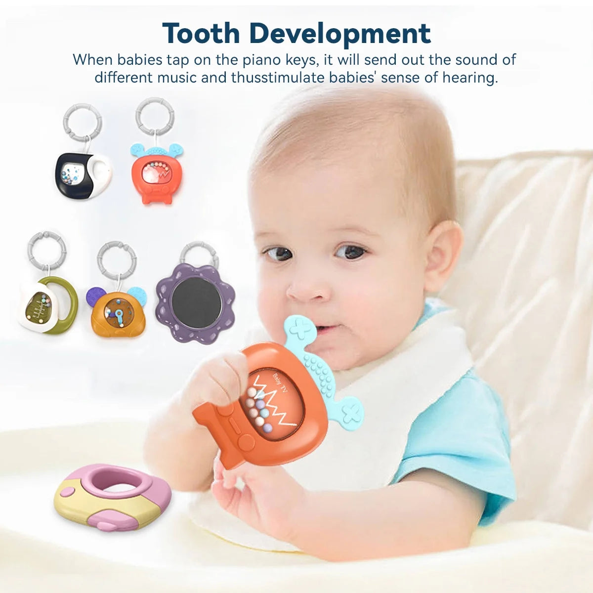 Baby Gym Play Mat,  Musical Fitness Tummy Time Mat, for 0-36 Months Boys Girls, Navy